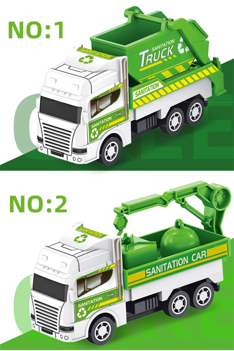 Mini Pull-Back Sanitation Trucks Set of 4