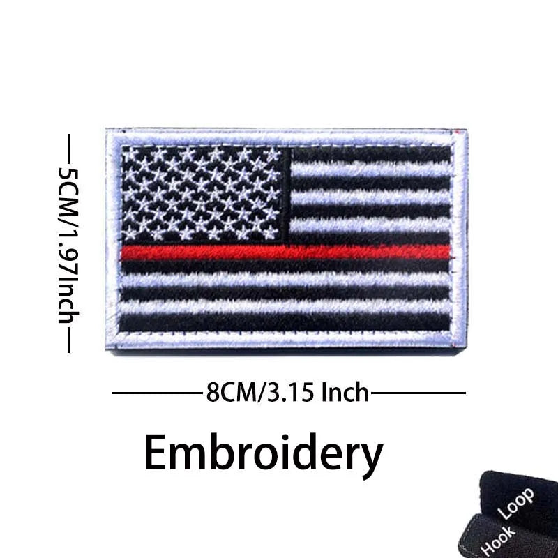 Reflective American Flag Tactical Patch with Glow-in-the-Dark Detail