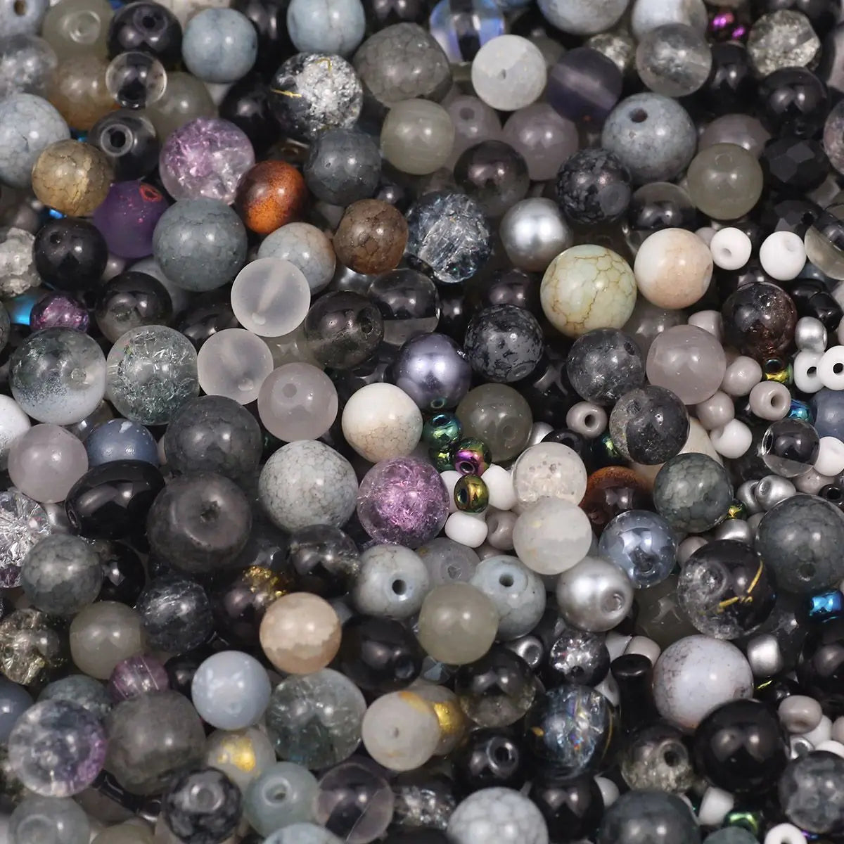 Mixed Glass Beads in Assorted Sizes for Jewelry Making
