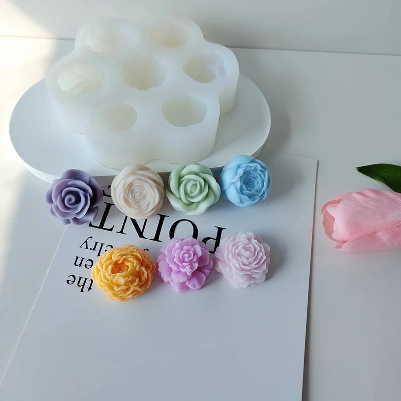 7-in-1 Flower Silicone Mold for Candles, Soap & Resin Crafts