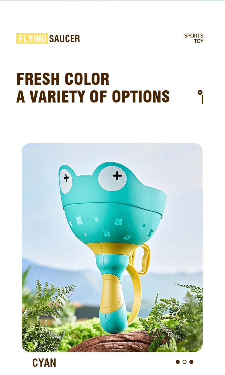 Pull-String Flying Saucer Launcher Toy for Kids