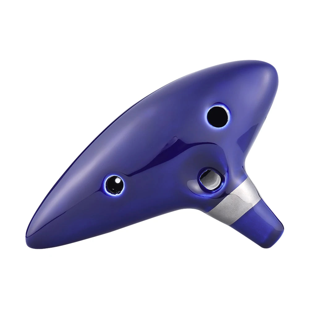 Ceramic 12-Hole Ocarina with Songbook and Neck Cord
