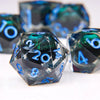 Liquid Core Polyhedral Dice Set – 7 Sharp-Edge Resin Dice with Swirling Quicksand