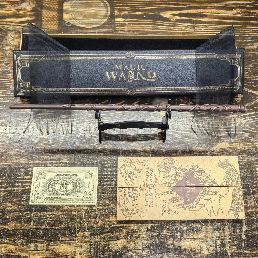 Anime-Inspired Magic Wand with Metal Core and Display Box