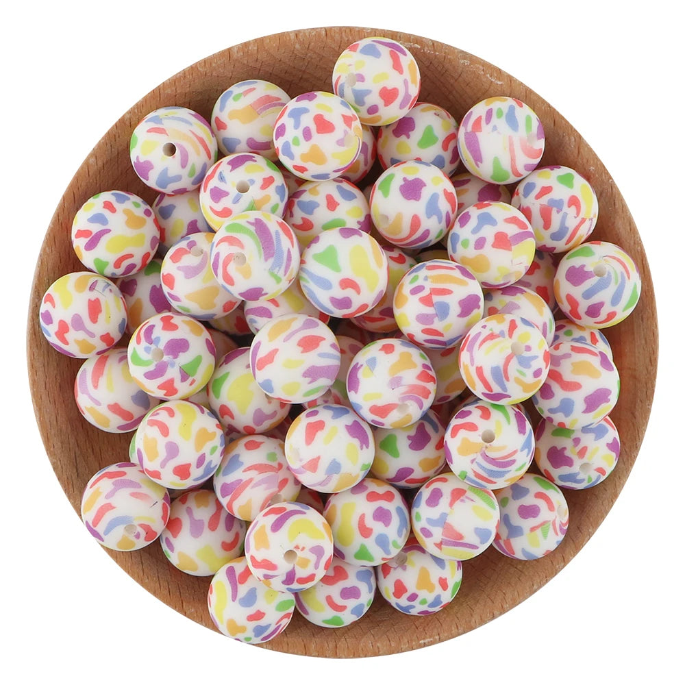 Pink Silicone Round Beads for DIY Jewelry Making