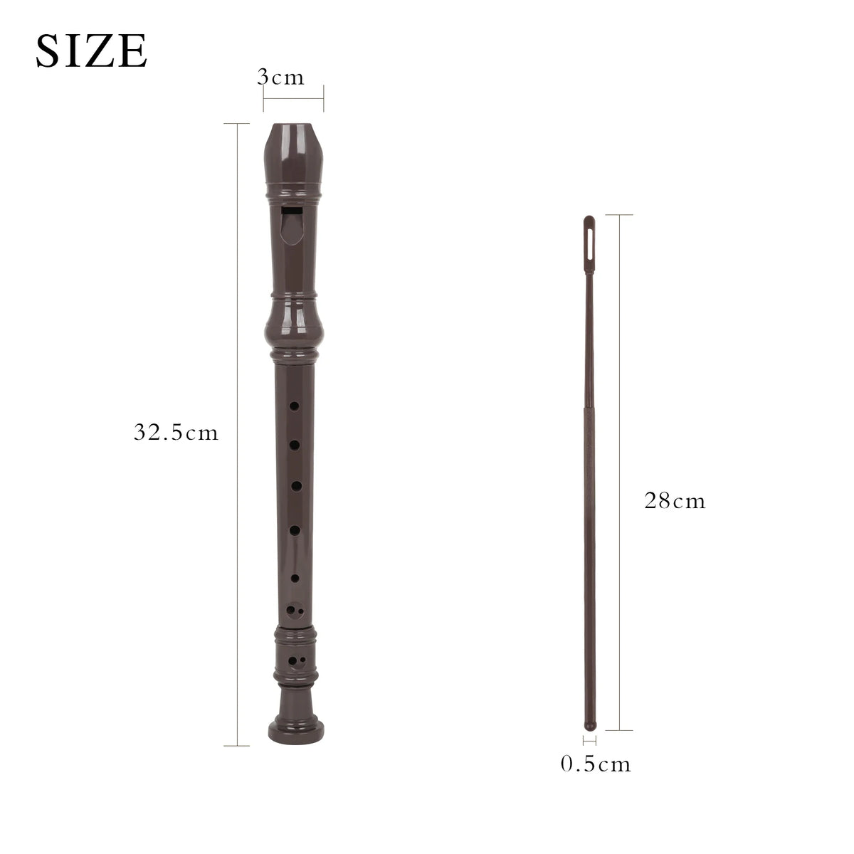 ABS Clarinet for Kids – 8-Hole Vertical Flute with Cleaning Stick