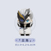Chibi figurine of a Fatui Harbinger with white and gray hair and blue eyes