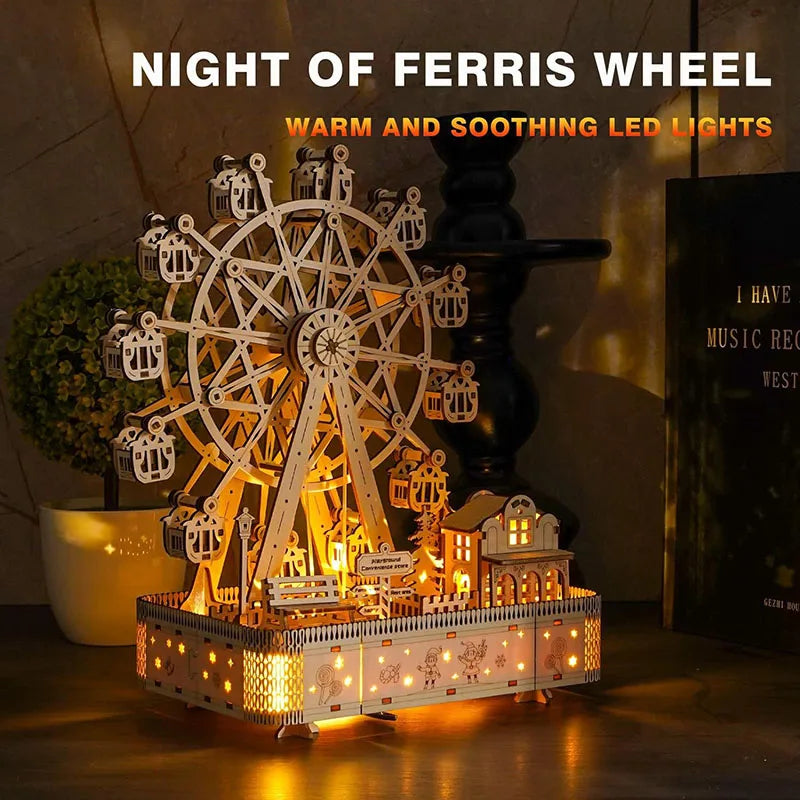 Wooden Ferris Wheel 3D Puzzle – DIY Model Kit for Home Décor