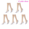 Five pairs of elegant white lace high heels for dolls