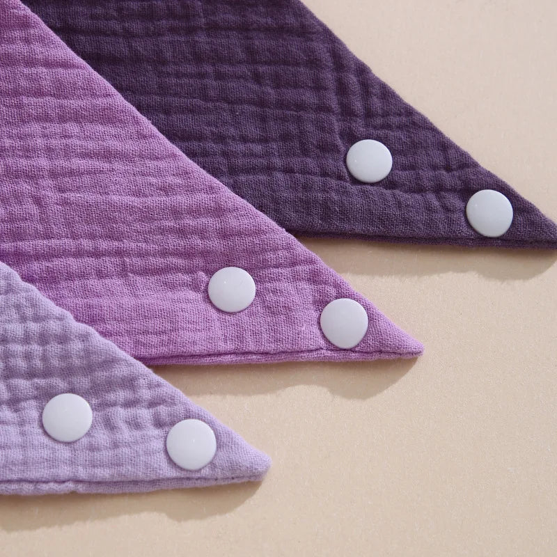 Soft Cotton Muslin Baby Bandana Bibs (4-Pack) for Feeding & Teething