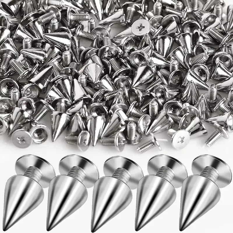 Double-Cap Cone Studs for DIY Punk Fashion