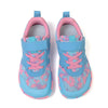 Pair of light blue and pink kids' minimalist barefoot sneakers with laces and padded insoles