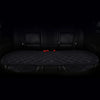 A set of three black plush anti-slip car seat cushions with quilted texture shown inside a vehicle interior.