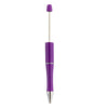 A purple beadable ballpoint pen with a silver tip and gold-colored clip.