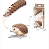 A brown paper animal puzzle set of a hedgehog, showing the assembled model and packaging details.