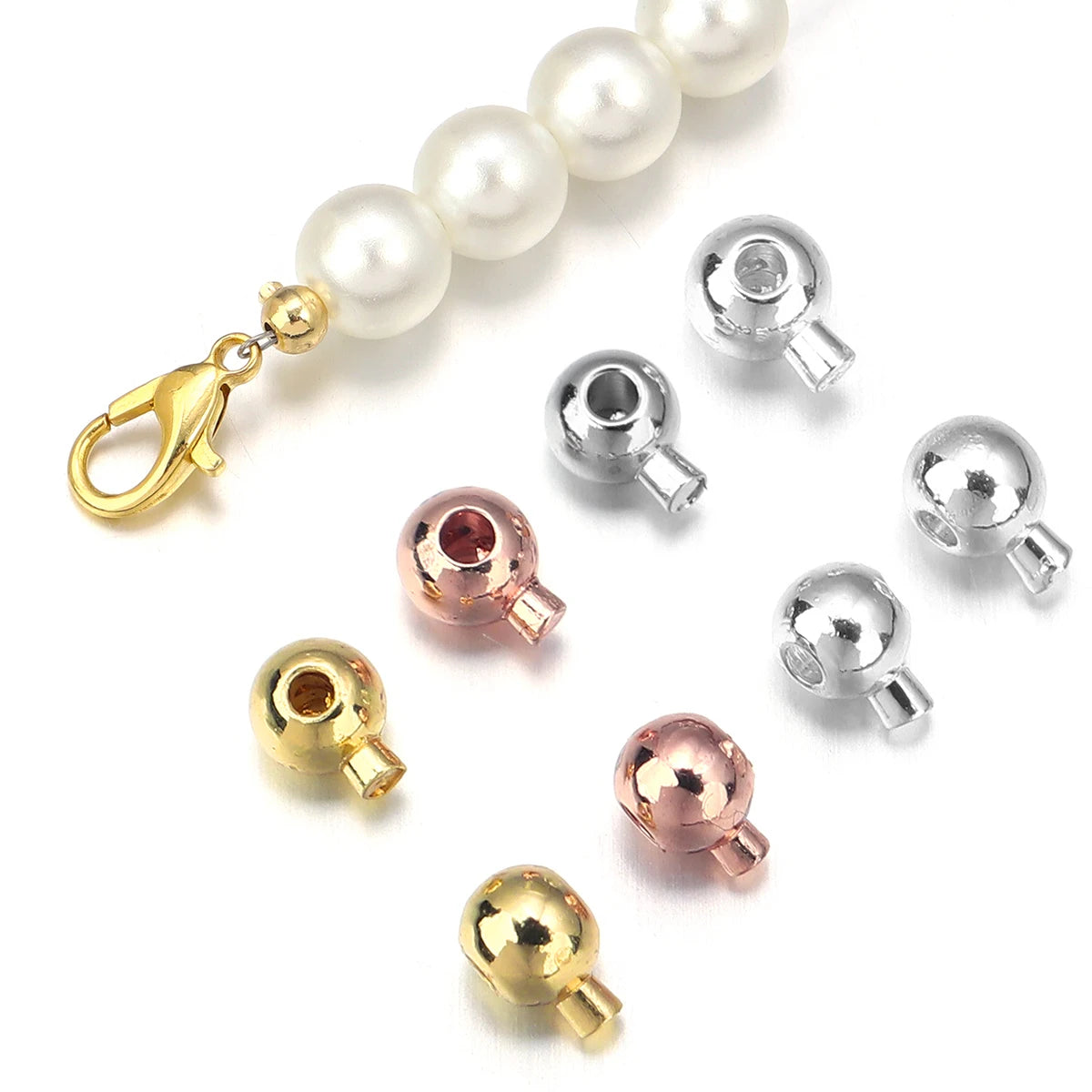 Metal Crimp End Beads for Jewelry Making - Stopper and Positioning Clasps