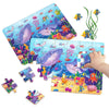 A set of colorful animal cartoon jigsaw puzzles for kids featuring sea creatures and land animals.