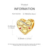 A gold heart charm for bracelets and necklaces with a woven design and small diamonds.