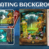 A book nook kit featuring a rotating background display with an underwater scene and LED light options.