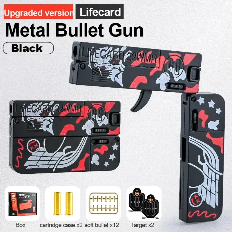 Metal Folding Gun Toy Pistol with Soft Bullets