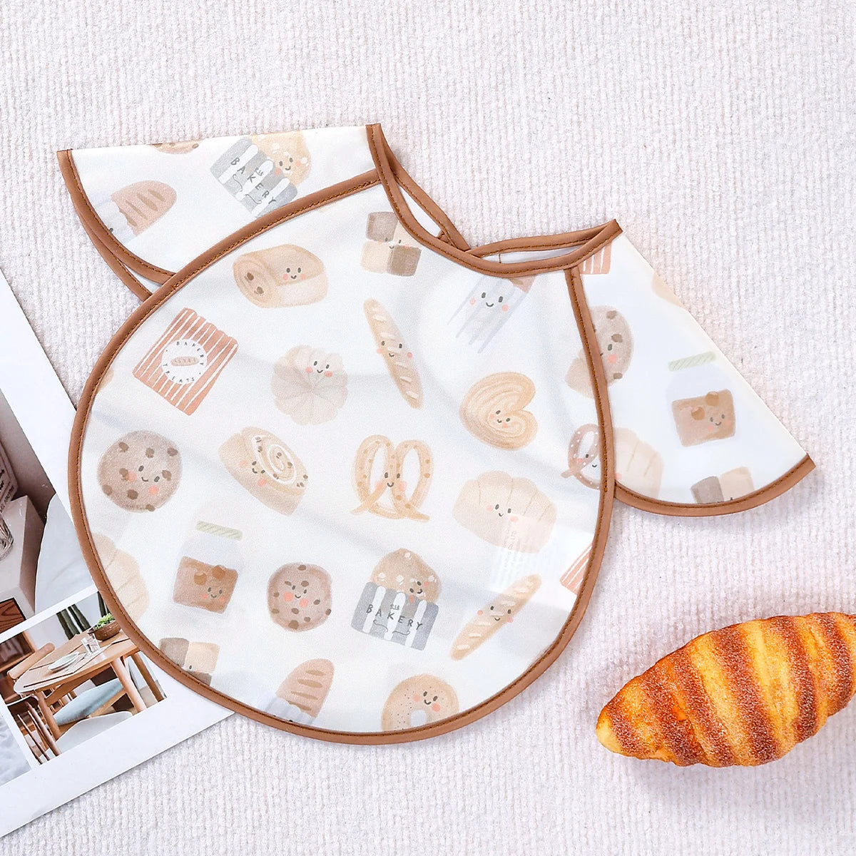 Waterproof Adjustable Baby Bib with Catch Pocket
