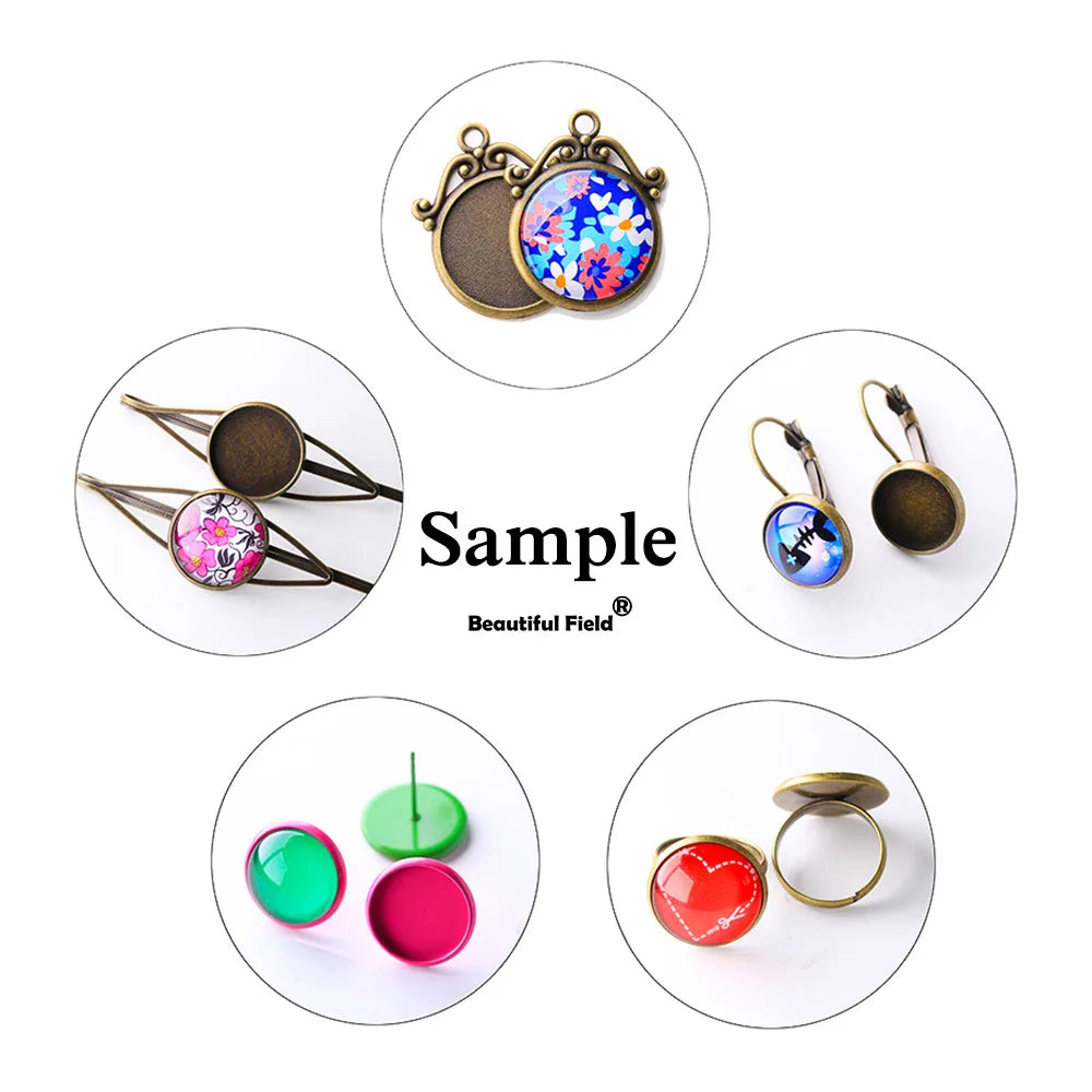Handmade Rainbow Glass Cabochons for Jewelry Making
