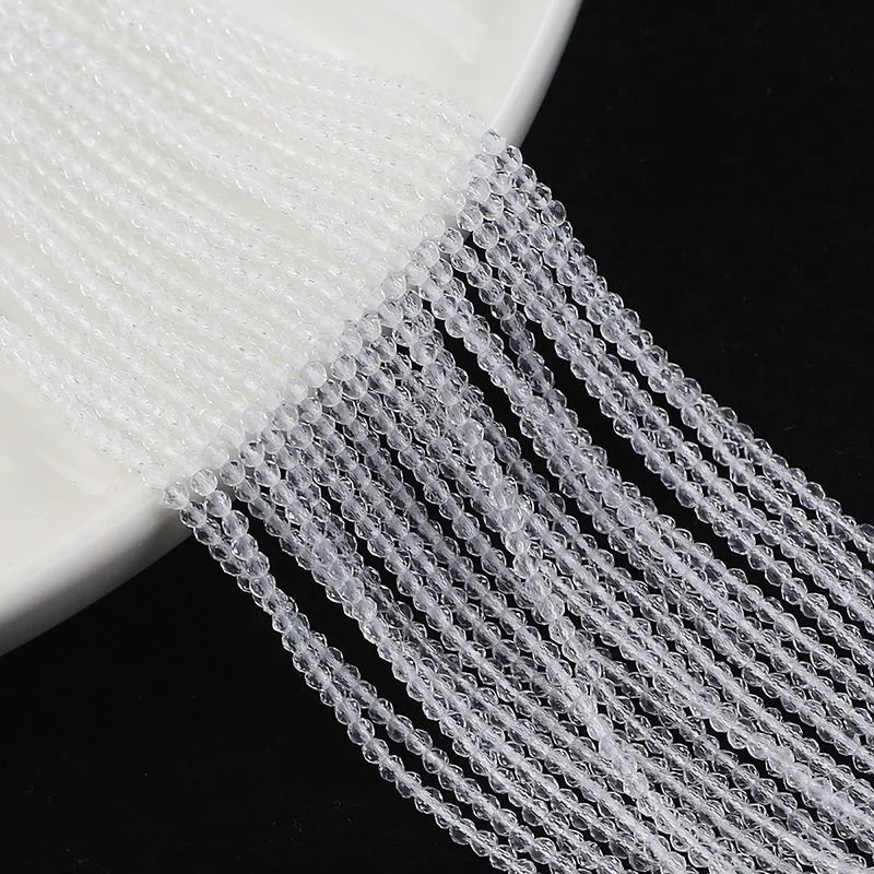 2mm Austrian Crystal Spacer Beads – White AB Finish