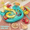 A colorful kids kitchen sink toy featuring a running water feature and a fishing game for children.