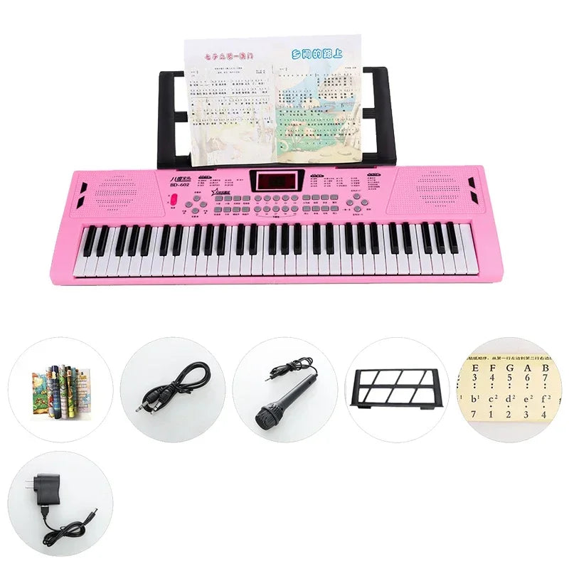 61-Key Portable Electronic Keyboard for Kids with Teaching Features