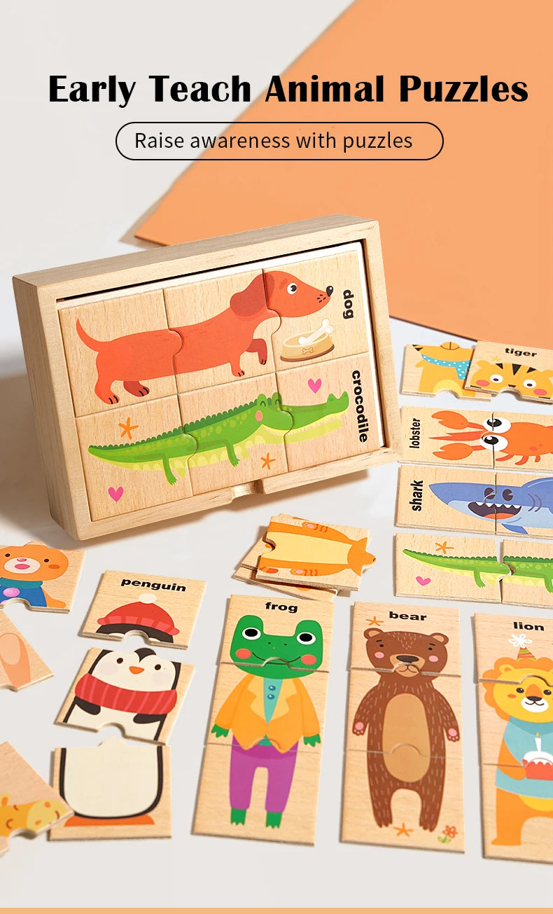 Wooden Animal Shape Puzzle for Early Learning