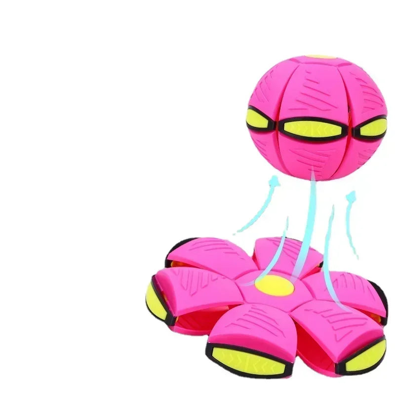 Interactive Flying Saucer Dog Toy with Deformation Fun
