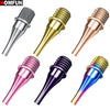 A collection of precision diamond painting pen tips with stainless steel threaded handles in various metallic colors.