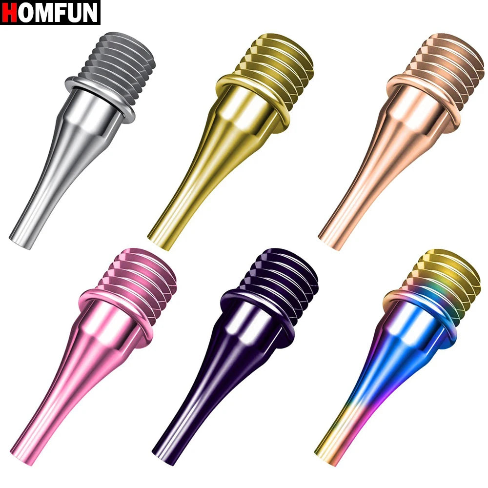 A collection of precision diamond painting pen tips with stainless steel threaded handles in various metallic colors.