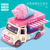 Pink and purple ice cream alloy car toy featuring a pink ice cream cone and cooking theme