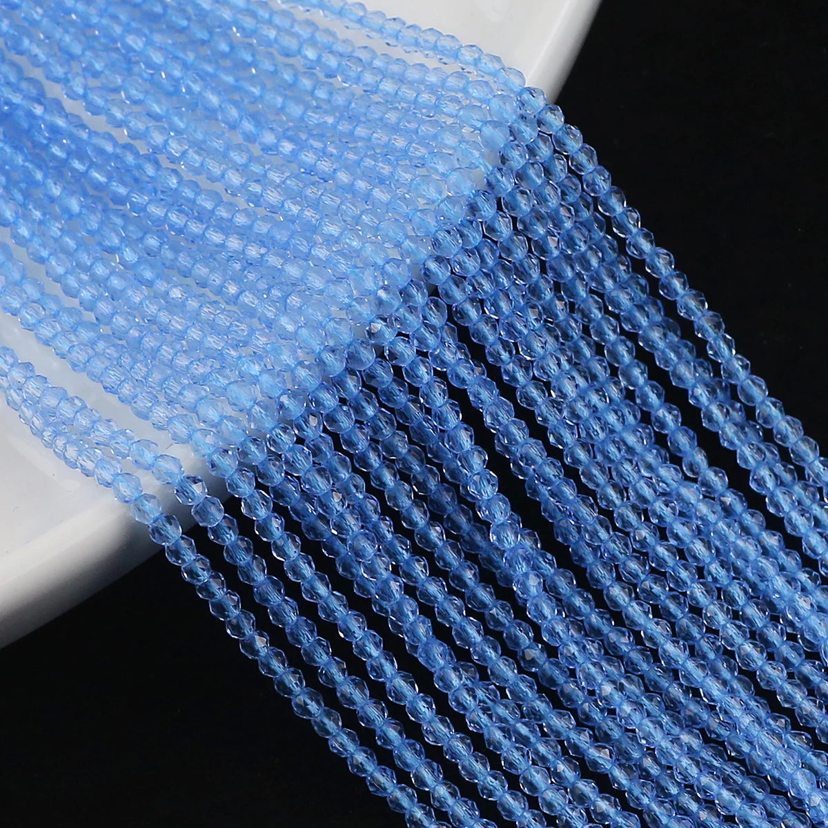 2mm Austrian Crystal Spacer Beads – White AB Finish