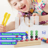 Montessori Wooden Test Tube Bead Sorting Game for Toddlers