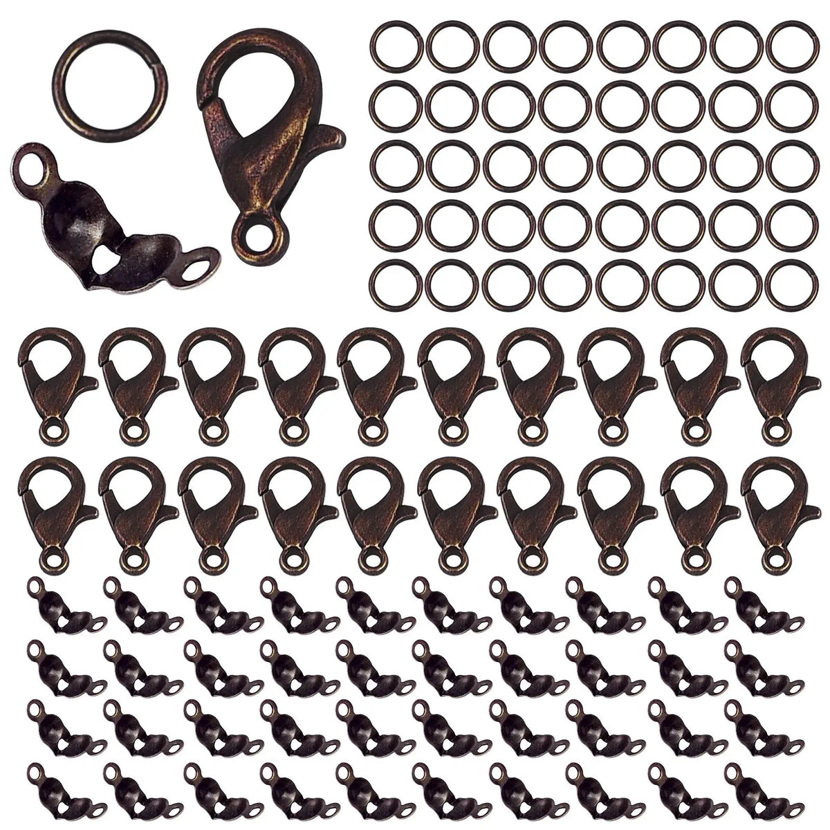Stainless Steel Jewelry Findings Kit with Clasps, Jump Rings & Connectors