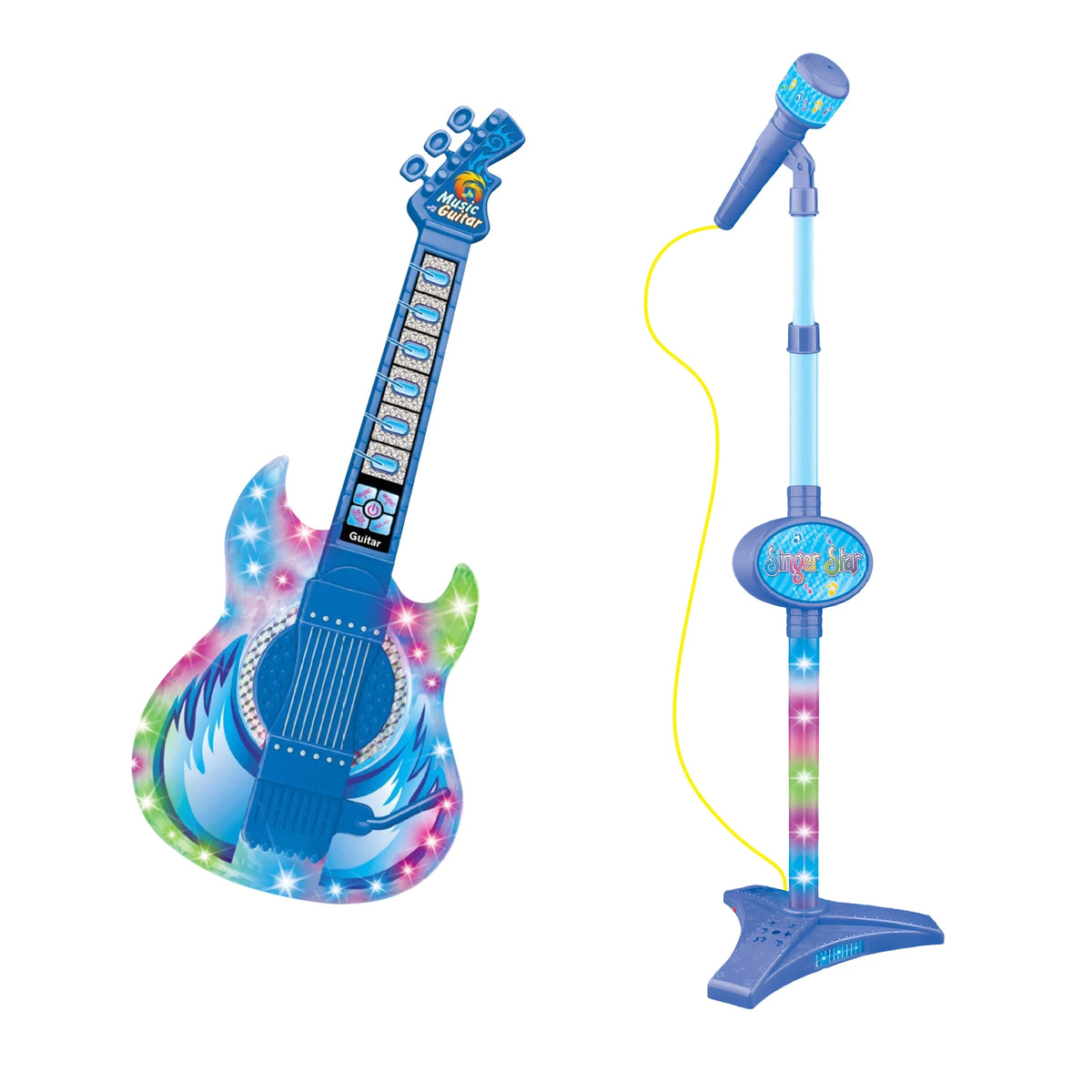 Kids Karaoke Microphone Stand Set with Party Lights