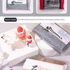 Various packaging and product shots of OUMMAA air dry clay including a red package, loose clay, and modeling tools.
