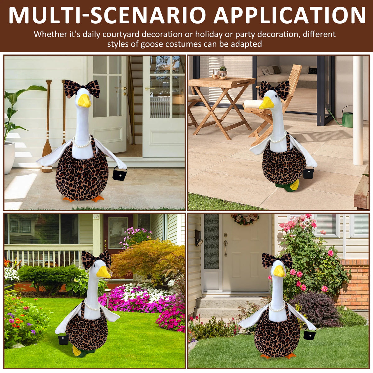 Goose Costume Dress-Up Set for Lawn Statues