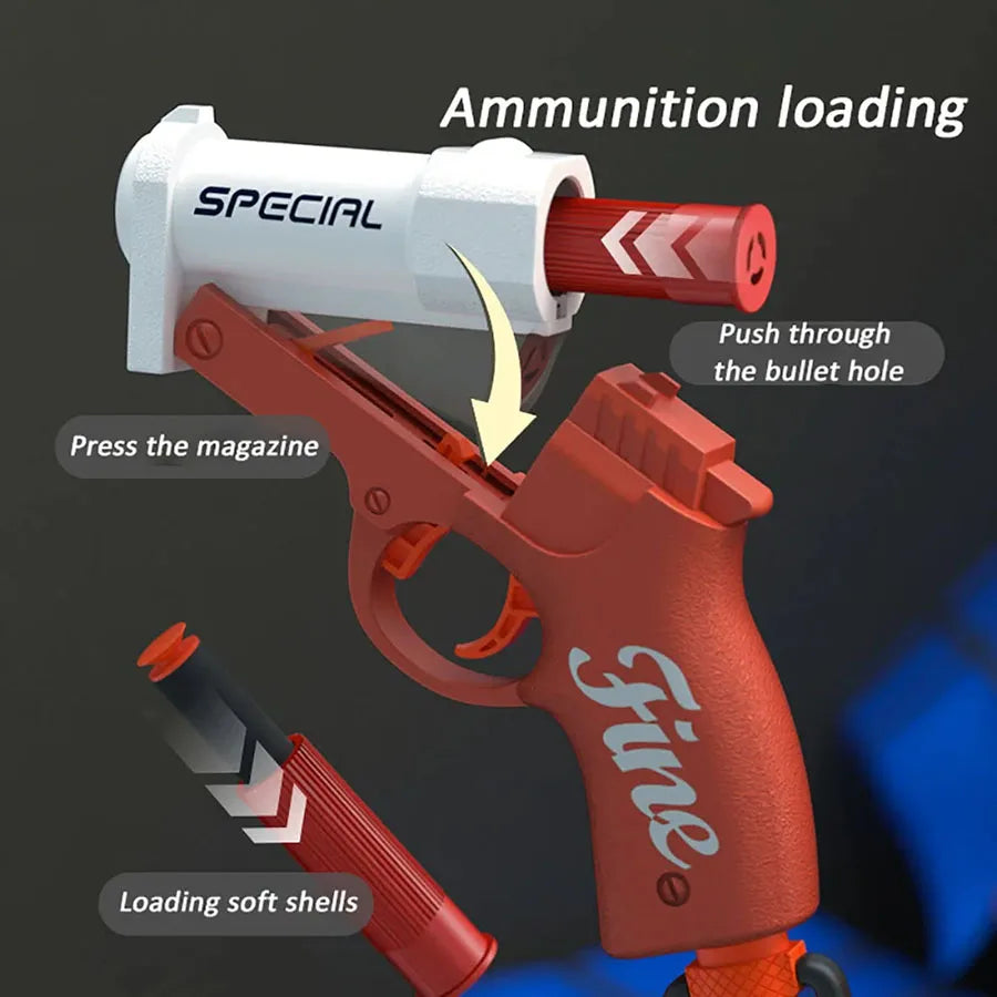 Shell-Ejecting Foam Blaster Pistol for Kids