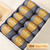 A box of Merino wool yarn in gray, packaged with a label indicating 10 pieces totaling 500 grams.