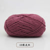 A ball of deep pink pre-dyed milk cotton yarn used for knitting and crochet.