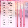 Pink Aluminum Crochet Hook Set – 9 Sizes (2.5–6.0mm)