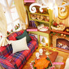 DIY Miniature Wooden Dollhouse Kit with LED Lighting