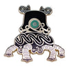 A set of enamel pins featuring a cartoon tiger face design with black and teal accents.