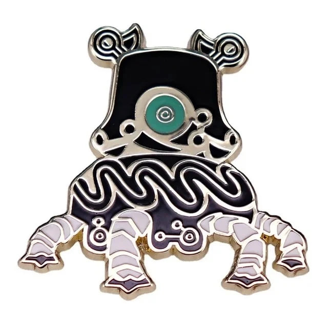A set of enamel pins featuring a cartoon tiger face design with black and teal accents.