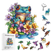 Wooden Jigsaw Puzzle - Frog & Flowers Design