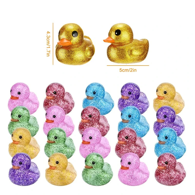Glitter Rubber Duck Set – Fun Bath Toys & Party Favors