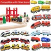 Magnetic Wooden Train Set with Locomotive and Two Carriages